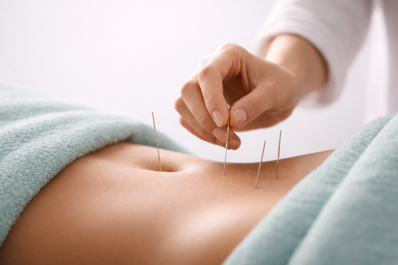 Acupunctuur behandeling met fijne naalden